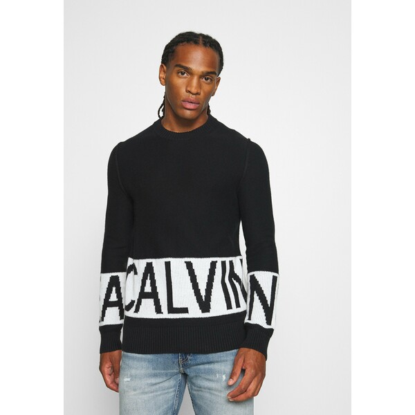 Calvin Klein Jeans BLOCKING LOGO Sweter black C1822Q01P