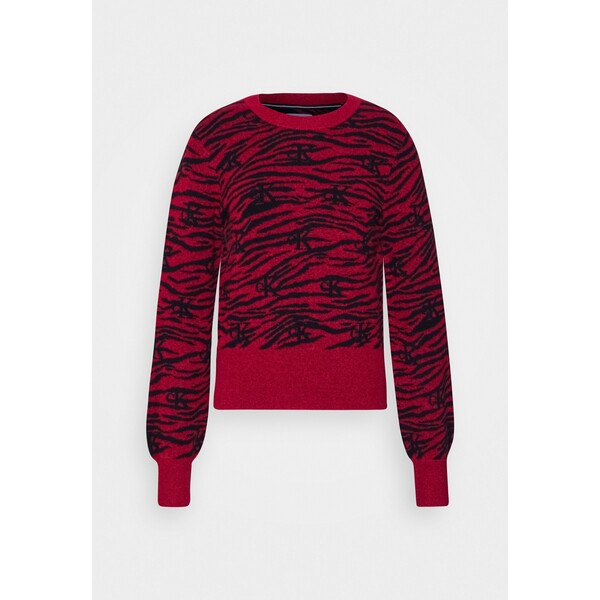 Calvin Klein Jeans ZEBRA Sweter red hot C1821I02W