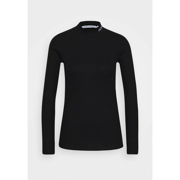 Calvin Klein Jeans MOCK NECK TEE Bluzka z długim rękawem black C1821D0BV