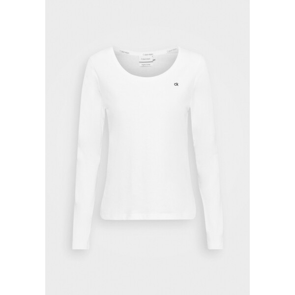 Calvin Klein SCOOP NECK Bluzka z długim rękawem bright white 6CA21D028