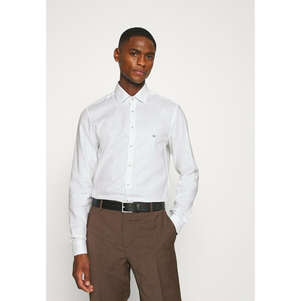 Calvin Klein Tailored CONTRAST PRINT SLIM SHIRT Koszula biznesowa white CAR22D00Z
