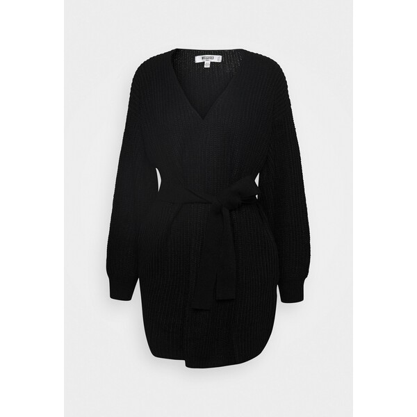 Missguided Tall OVERSIZED BELTED BALLOON SLEEVE CARDIGAN Kardigan black MIG21I02A