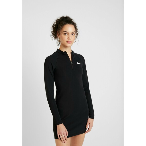 Nike Sportswear W NSW ESSENTIAL LS Sukienka etui black/white NI121C01K