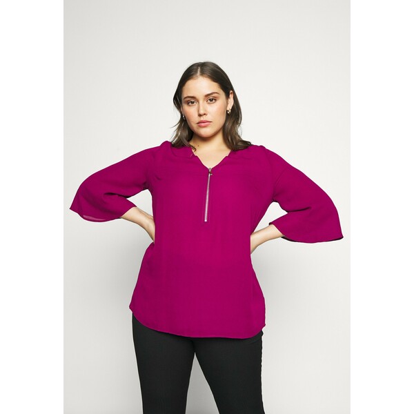 CAPSULE by Simply Be ZIP FRONT BLOUSE Bluzka magenta CAS21E02B