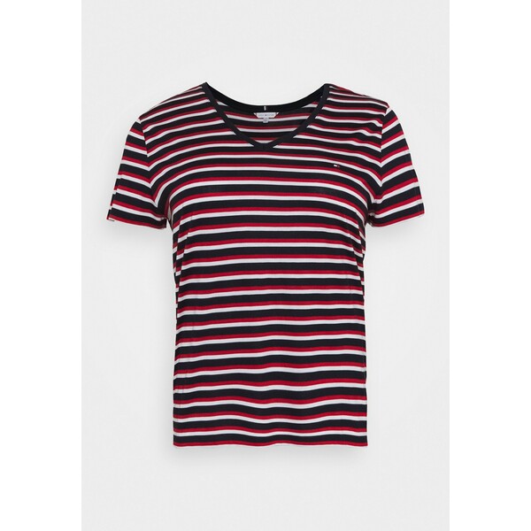 Tommy Hilfiger Curve RELAXED V NECK T-shirt basic ombre/red/white/blue TOY21D007