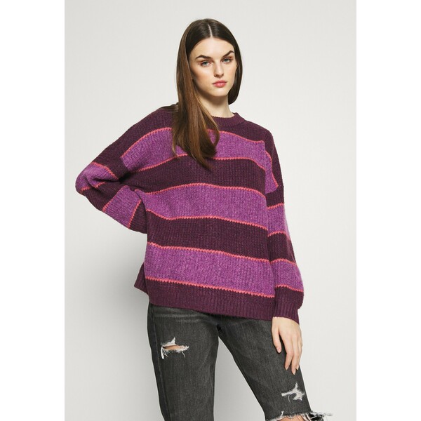American Eagle RUGBY STRIPE OVERSIZED JEGGING PULLOVER Sweter purple AM421I00Z