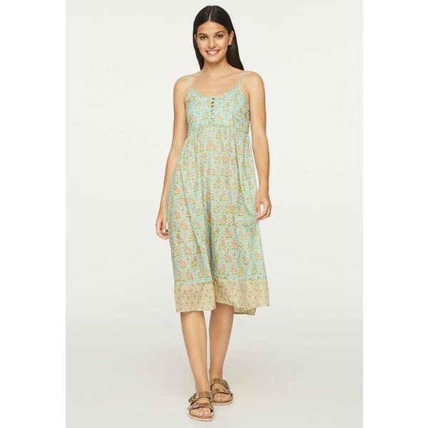 OYSHO TURQUOISE INDIAN COTTON NIGHTDRESS Sukienka letnia turquoise OY181P0G0