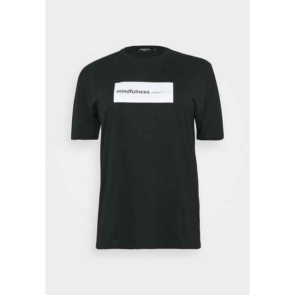Simply Be SLOGAN T-shirt z nadrukiem black SIE21D03I