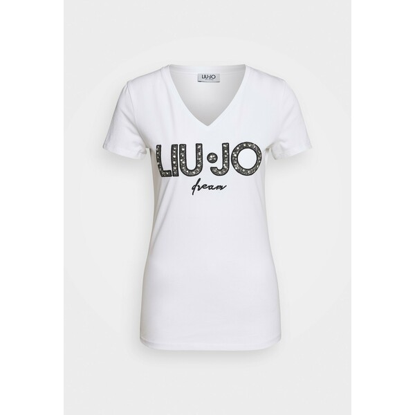 Liu Jo Jeans MODA T-shirt z nadrukiem bianco ottico L2521D01W