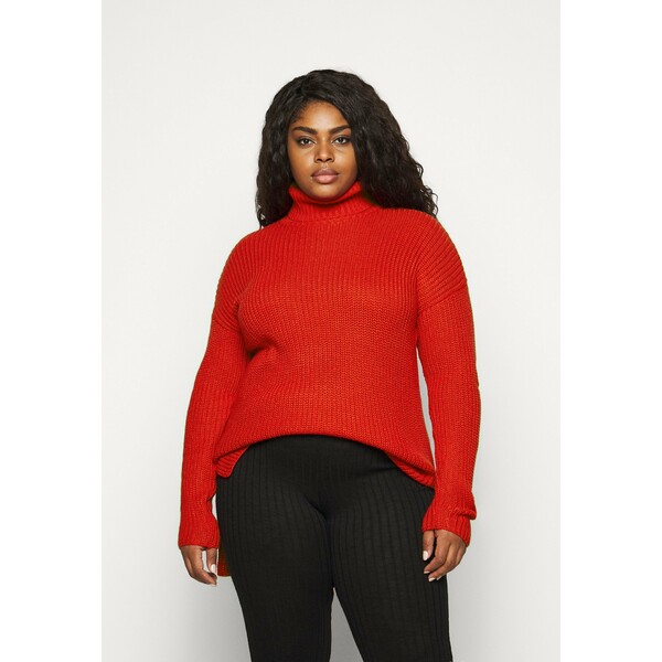 CAPSULE by Simply Be ROLL NECK Sweter red CAS21I00R