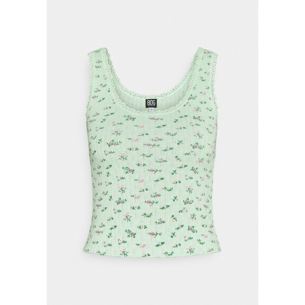 BDG Urban Outfitters PICOT TANK PRINTED Top sage green QX721D01T