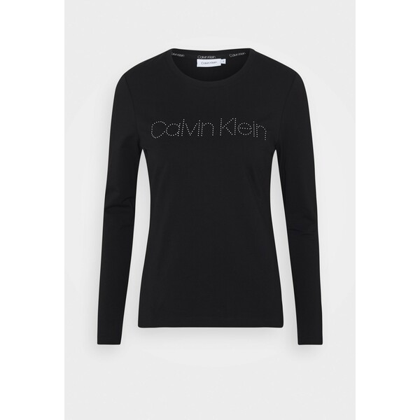 Calvin Klein STUD LOGO TEE Bluzka z długim rękawem black 6CA21D027