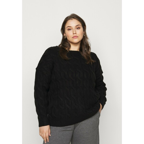 CAPSULE by Simply Be ROPE CABLE JUMPER Sweter black CAS21I00Q