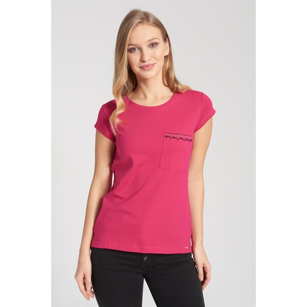 Quiosque Różowa bluzka z imitacją kieszonki 1IV002501