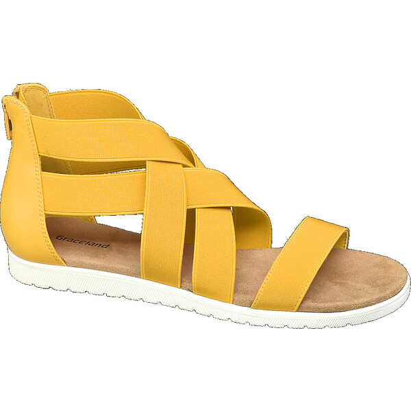 żółte sandały damskie Graceland na białej podeszwie 12102108