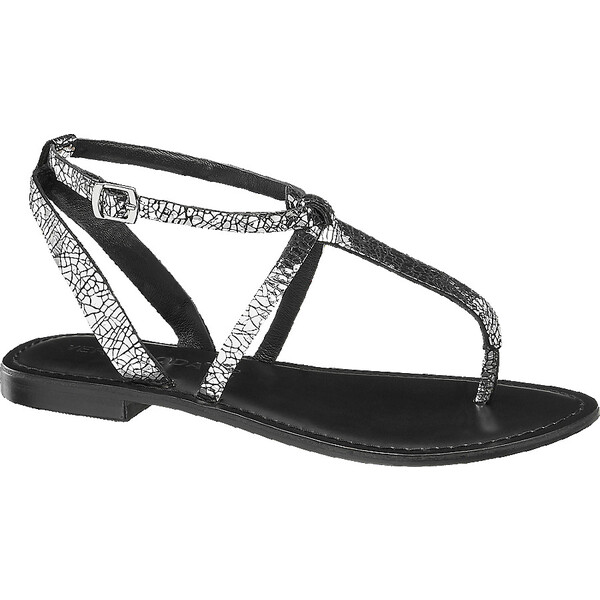 czarno-srebrne sandały damskie Vero Moda 1258800
