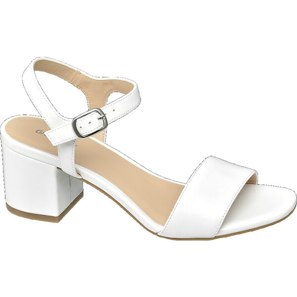 białe sandały Graceland na obcasie 1230010