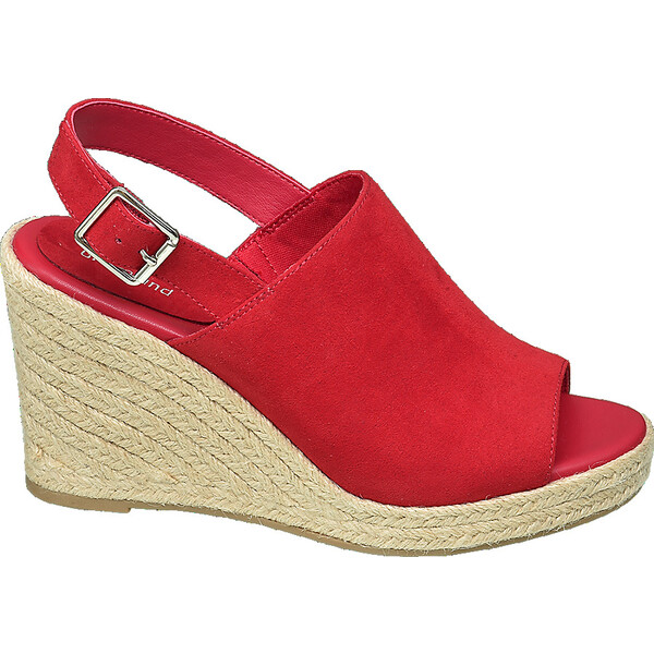 czerwone sandały damskie Graceland na koturnie 12632018