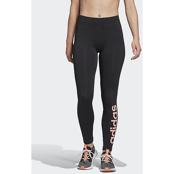 czarne legginsy damskie adidas z różowym logo 45522022