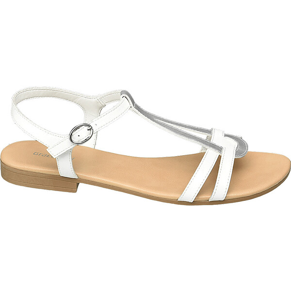 biało-srebrne sandały damskie Graceland 12102300