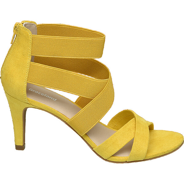 żółte sandałki damskie Graceland na obcasie 11742003
