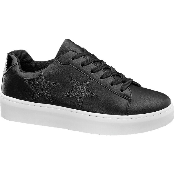 czarne sneakersy damskie Graceland w gwiazdy 1102914