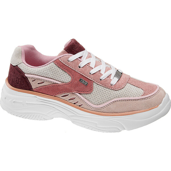 różowe sneakersy damskie MEXX na białej podeszwie 11071008