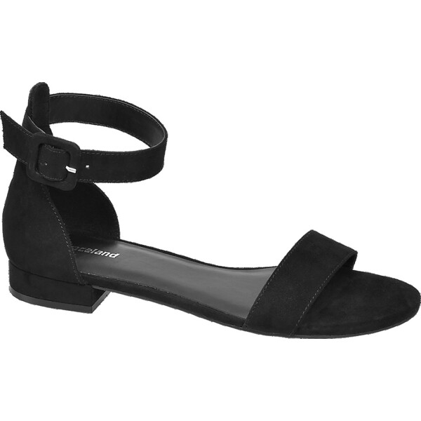 czarne płaskie sandały damskie Graceland zapinane na paseczek 12102019