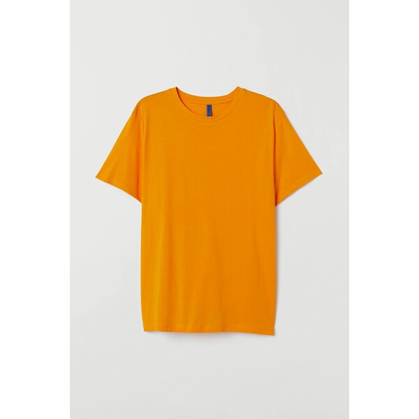 H&M T-shirt z okrągłym dekoltem Regular Fit 0685816049 Pomarańczowy
