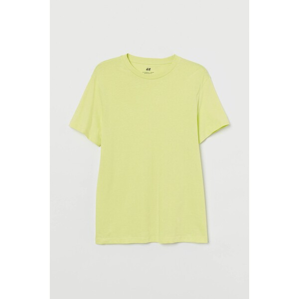 H&M T-shirt z okrągłym dekoltem Regular Fit 0685816109 Limonkowy