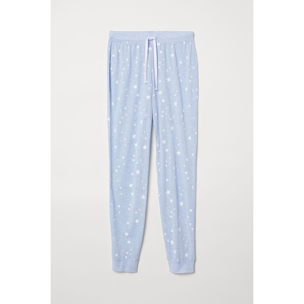 H&M Spodnie piżamowe - Normalna talia - Długość do kostki - -ONA 0536139088 Jasnoniebieski/Gwiazdy