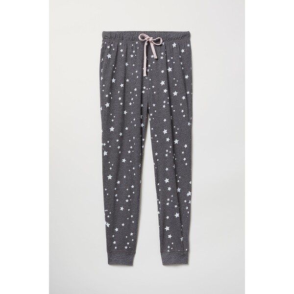 H&M Spodnie piżamowe - Normalna talia - Długość do kostki - -ONA 0536139088 Ciemnoszary/Gwiazdy