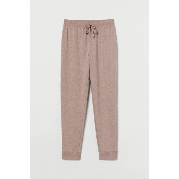 H&M Spodnie piżamowe - Normalna talia - Długość do kostki - -ONA 0536139088 Brązowoszary melanż