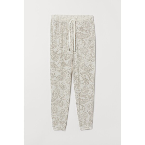 H&M Spodnie piżamowe - Normalna talia - Długość do kostki - -ONA 0536139088 Naturalna biel/Paisley