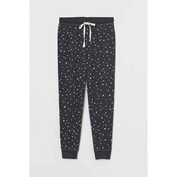 H&M Spodnie piżamowe - 0536139029 Ciemnoszary melanż/Gwiazdy