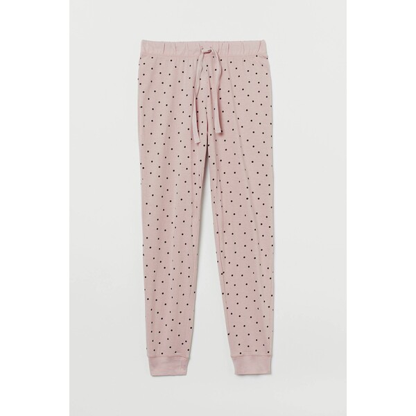 H&M Spodnie piżamowe - Normalna talia - Długość do kostki - -ONA 0536139088 Jasnoróżowy/Czarne kropki