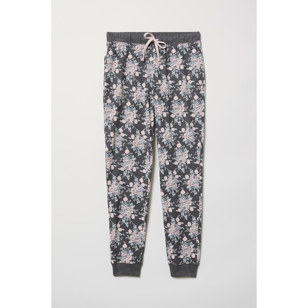 H&M Spodnie piżamowe - 0536139029 Ciemnoszary/Kwiaty