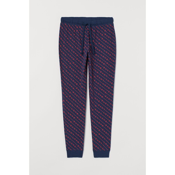 H&M Spodnie piżamowe - Normalna talia - Długość do kostki - -ONA 0536139088 Ciemnoniebieski/Love
