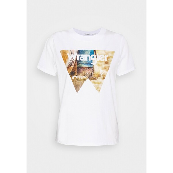 Wrangler HIGH REGULAR TEE T-shirt z nadrukiem white WR121D04I