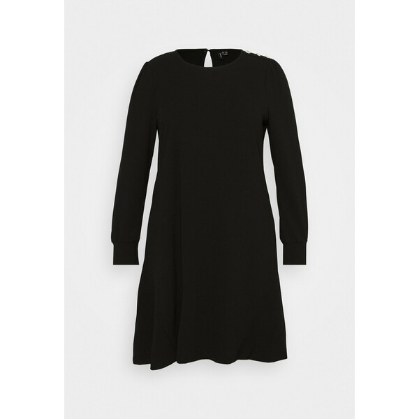 Vero Moda Curve VMJASMINE BUTTON DRESS Sukienka z dżerseju black VEE21C04E