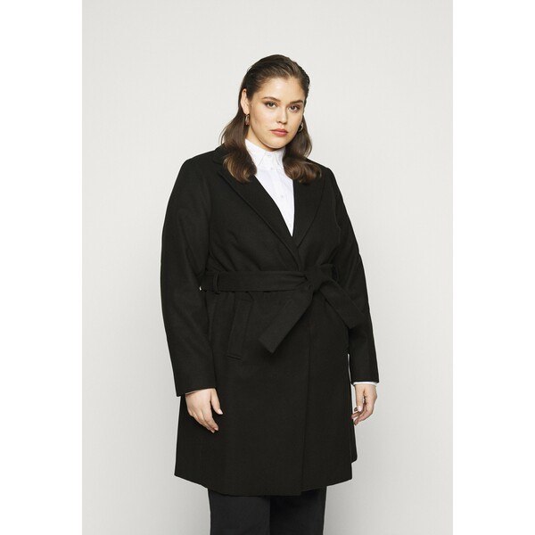 New Look Curves JORDAN BELTED COAT Płaszcz wełniany /Płaszcz klasyczny black N3221U00Z