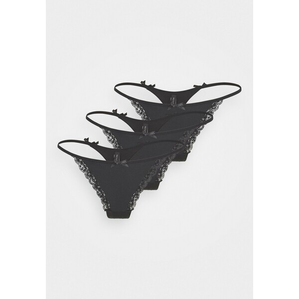 Nly by Nelly ADORABLE THONG 3 PACK Stringi black NEG81R007