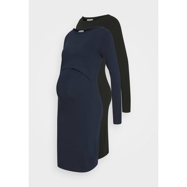 Anna Field MAMA 2 PACK NURSING DRESS Sukienka z dżerseju dark blue/black EX429F032