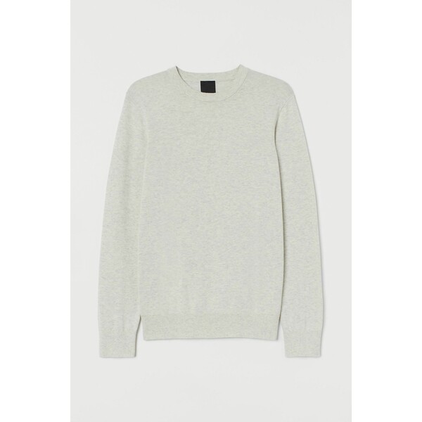 H&M Bawełniany sweter Slim Fit 0564358082 Biały melanż