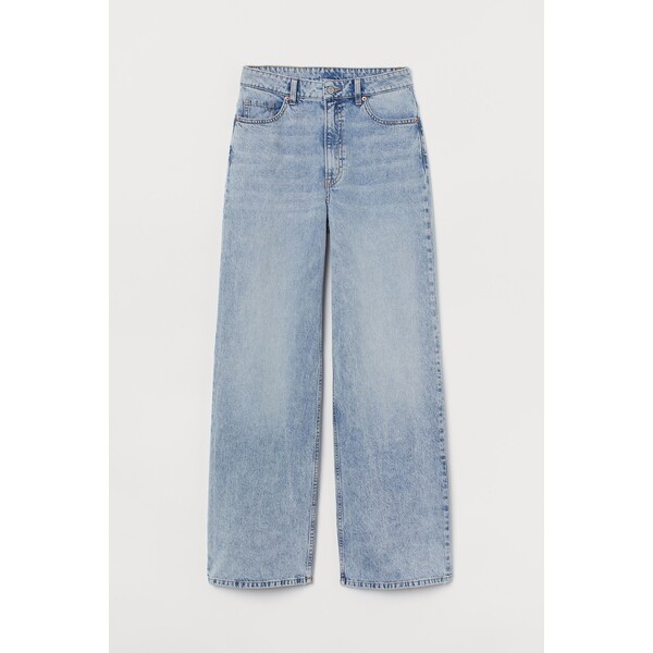 H&M Wide High Jeans - 0871889039 Jasnoniebieski denim