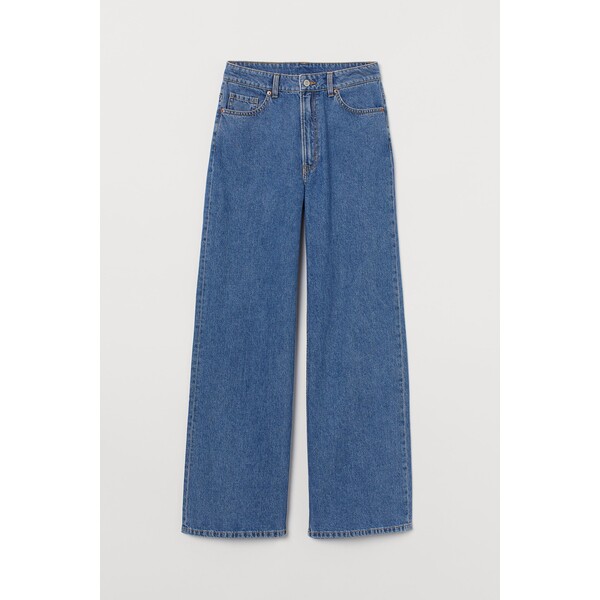 H&M Wide High Jeans - 0871889039 Niebieski denim