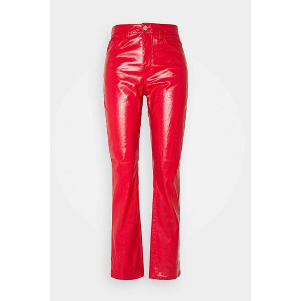 Weekday RALPH COATED TROUSERS Spodnie materiałowe bright red WEB21A047