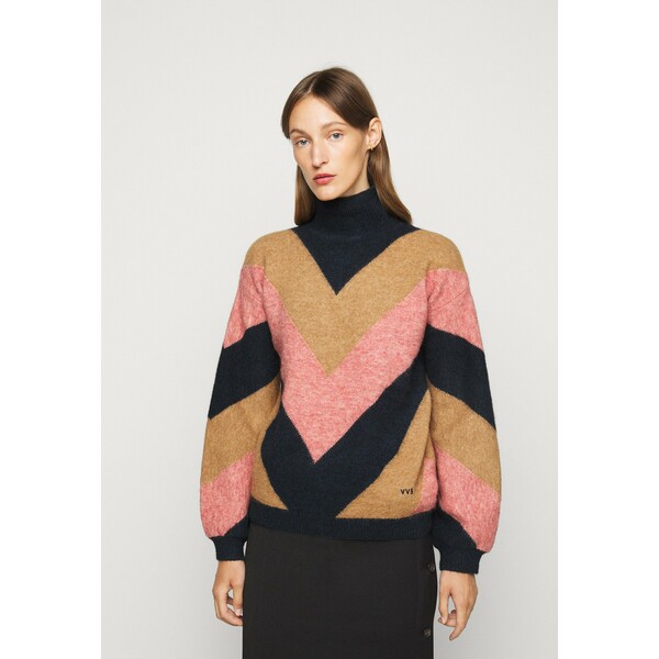 Victoria Victoria Beckham OVERSIZED MOCK NECK JUMPER Sweter multi coloured VIT21I003