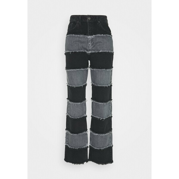 The Ragged Priest EXPOSED SEAM PANELLED STRIPE Jeansy Relaxed Fit grey THJ21N00Y