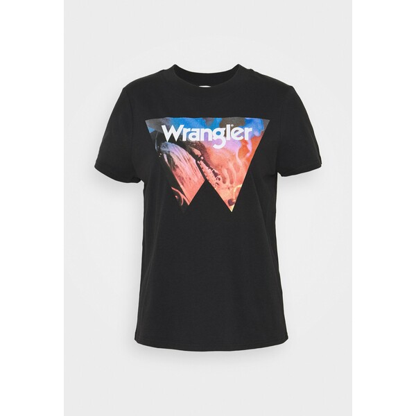 Wrangler HIGH REGULAR TEE T-shirt z nadrukiem black WR121D04I